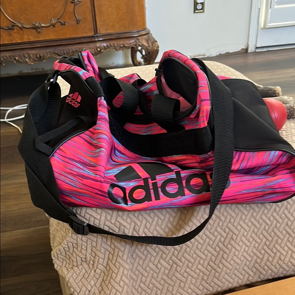 Adidas Vibrant Pink and Black Travel Bag